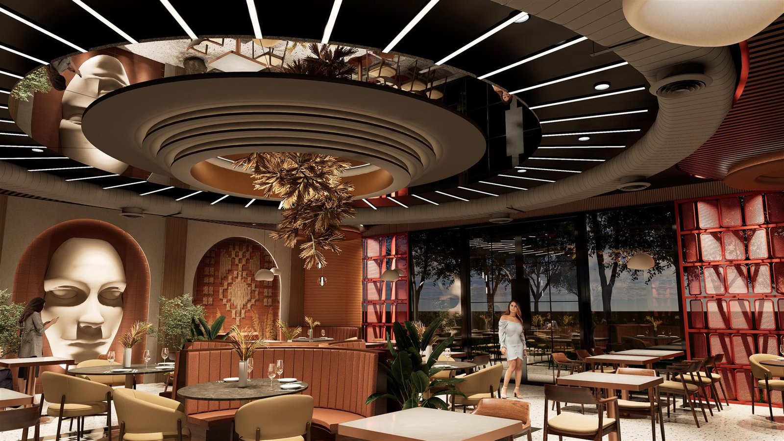 Baansera Restaurant - arched niches